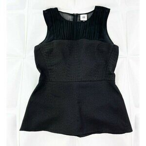 Cabi Womens Sz 0 Black Peplum Blouse Tank Top